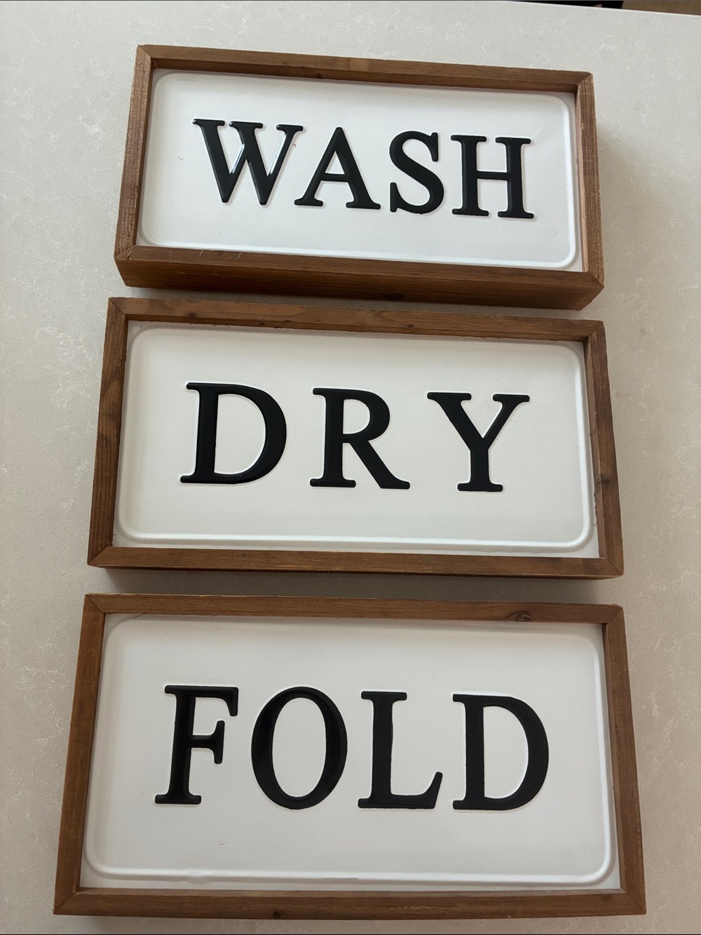 Ashland White & Brown Laundry Wall Sign Trio